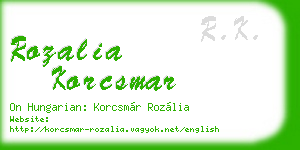 rozalia korcsmar business card