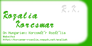 rozalia korcsmar business card